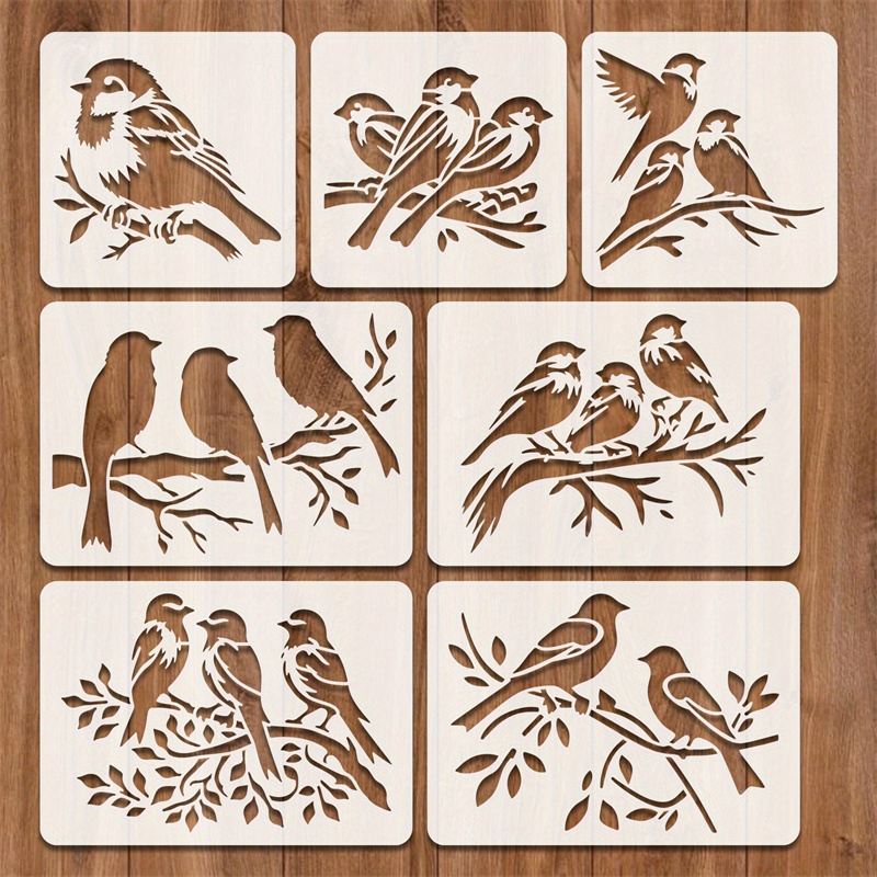 Photography Model - 7pc Bird Stencil Set PET Craft