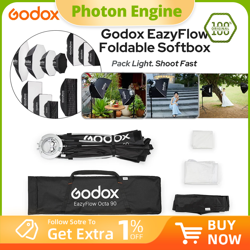Pop Up Flash Diffuser - Godox EazyFlow series Foldable Softbox Bowens