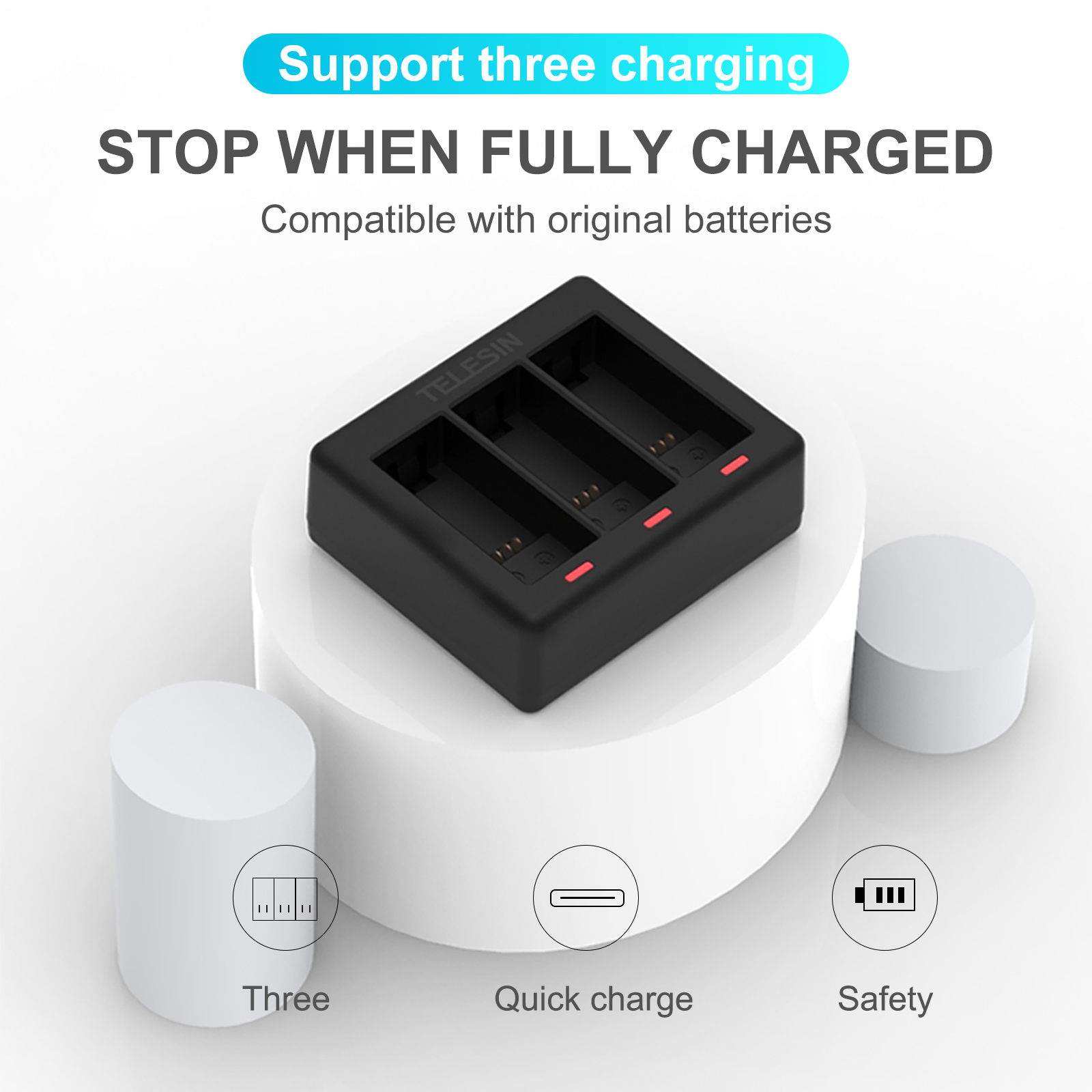 TELESIN 3 Ways Battery Charger - đánh giá và giá Gopro Action Camera Hero 11 Black
