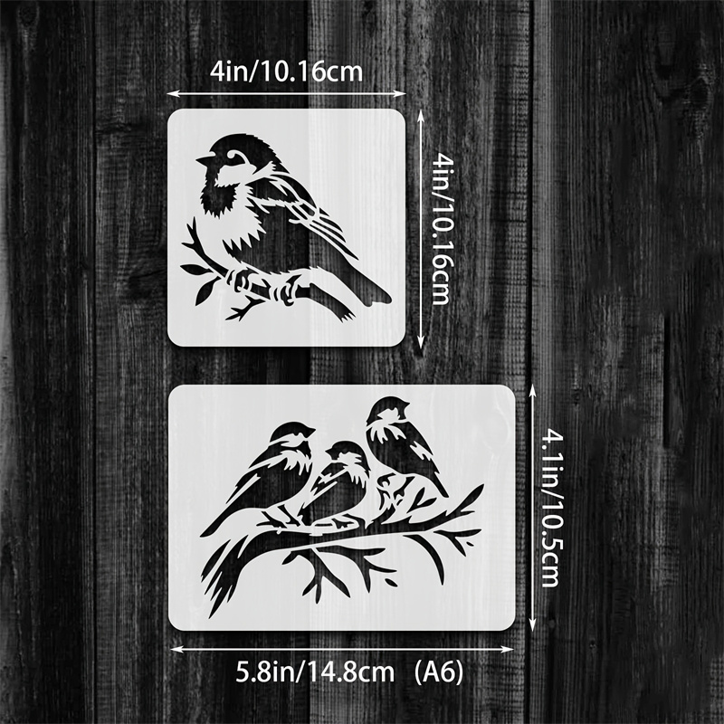 7pc Bird Stencil Set PET Craft - đánh giá và giá Photography Model