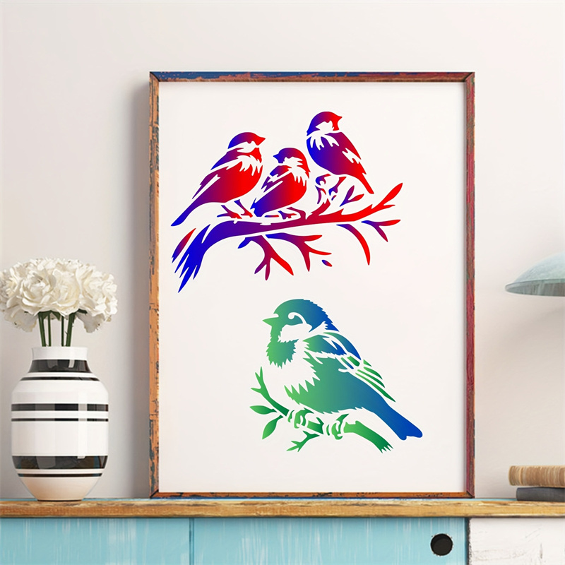 7pc Bird Stencil Set PET Craft - đánh giá và giá Photography Model