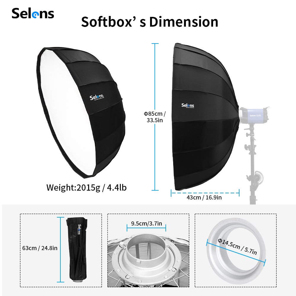 Selens 85Cm Dù Radar Softbox Đ - đánh giá và giá Photography Umbrella Light