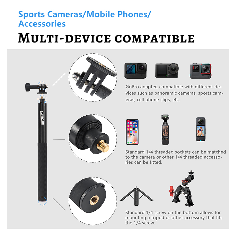 Selfie Stick 1.32m Underwater  - đánh giá và giá Insta360 Camera Go 3