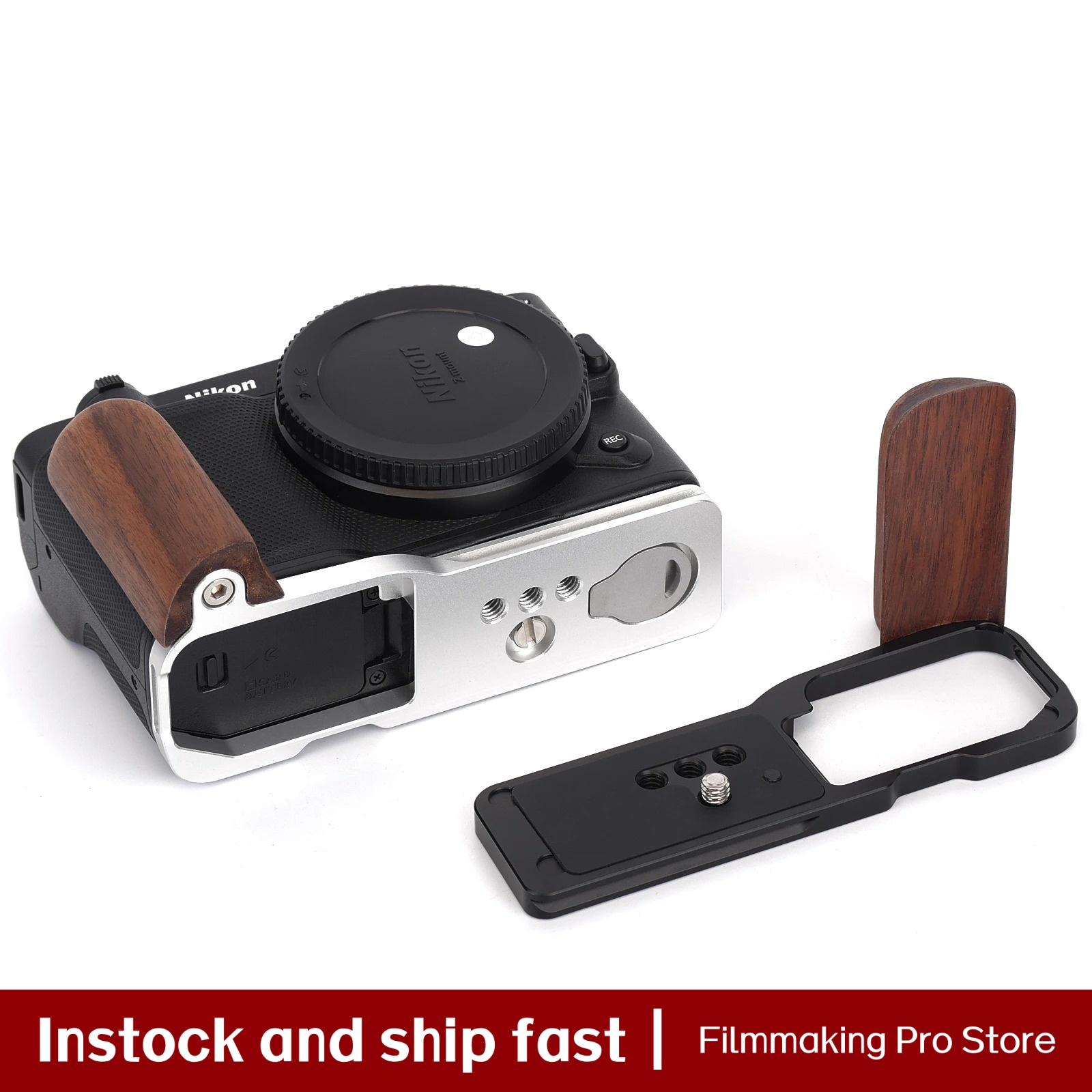 Fittest Wooden Handgrip for Ni - đánh giá và giá Camera Cage Baseplate