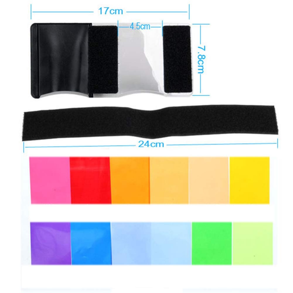 12 Colors Camera Flash Gels Li - đánh giá và giá Photography Darkroom