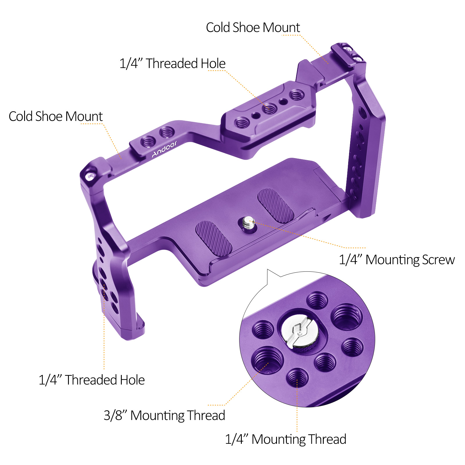 Andoer Camera Cage Aluminum Al - đánh giá và giá Camera Cage Baseplate