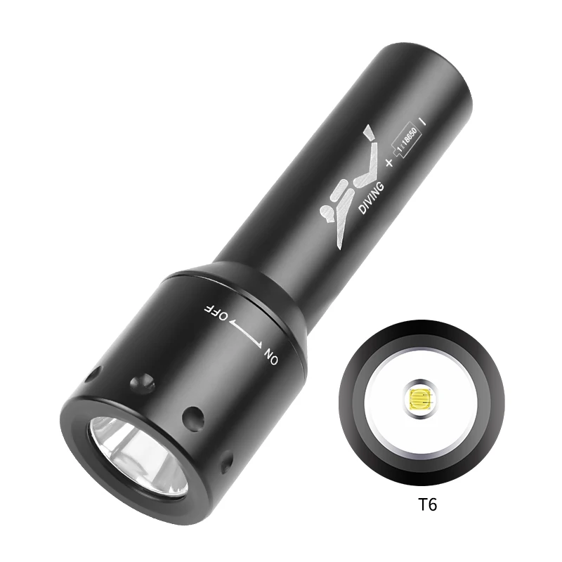 New T6 LED Diving Torch Long-R - đánh giá và giá Photography Lighting