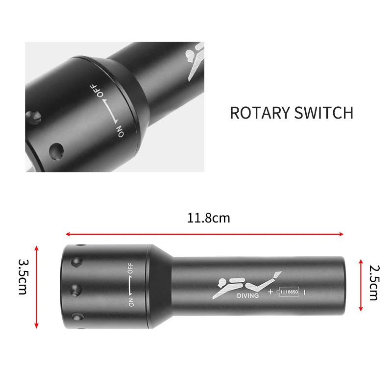 New T6 LED Diving Torch Long-R - đánh giá và giá Photography Lighting