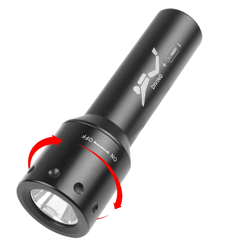 New T6 LED Diving Torch Long-R - đánh giá và giá Photography Lighting